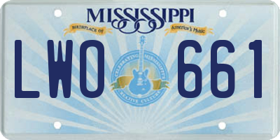 MS license plate LWO661
