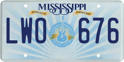 MS license plate LWO676