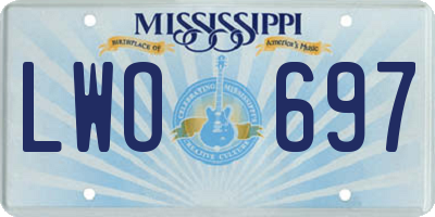MS license plate LWO697