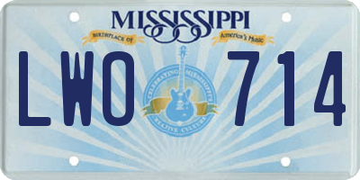 MS license plate LWO714