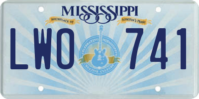 MS license plate LWO741