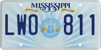 MS license plate LWO811