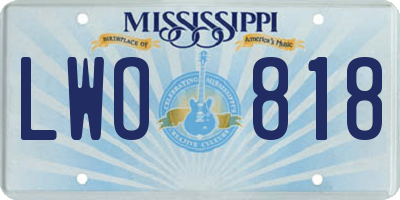 MS license plate LWO818
