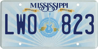 MS license plate LWO823