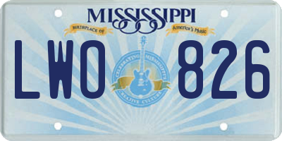 MS license plate LWO826