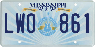 MS license plate LWO861