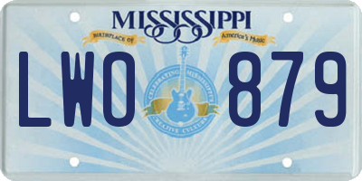 MS license plate LWO879