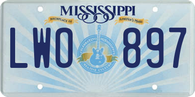 MS license plate LWO897