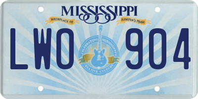 MS license plate LWO904