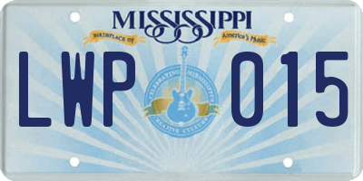 MS license plate LWP015