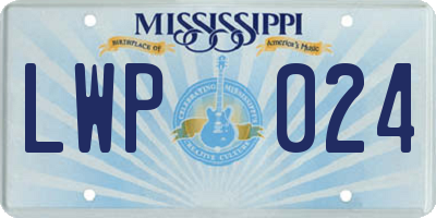 MS license plate LWP024