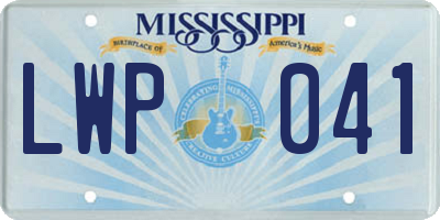MS license plate LWP041