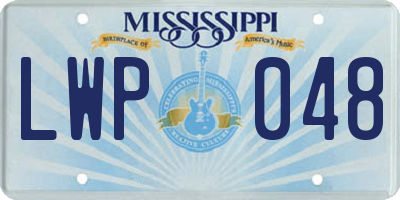 MS license plate LWP048