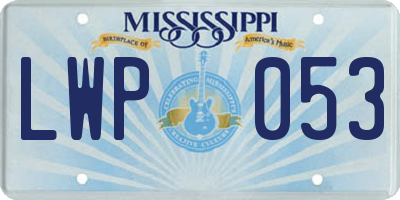 MS license plate LWP053