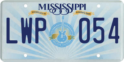 MS license plate LWP054