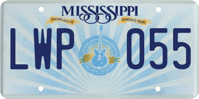 MS license plate LWP055