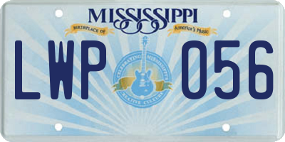 MS license plate LWP056
