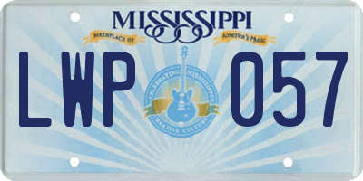 MS license plate LWP057