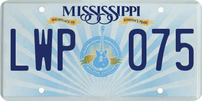 MS license plate LWP075