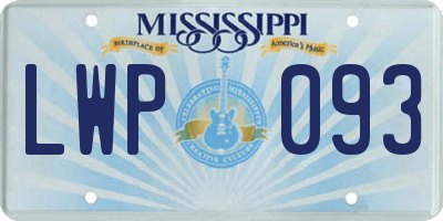 MS license plate LWP093