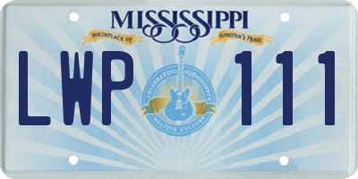 MS license plate LWP111