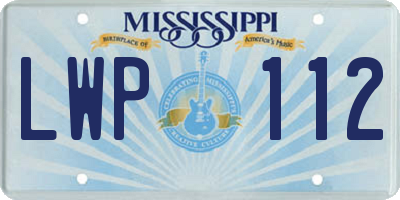 MS license plate LWP112