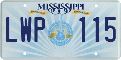 MS license plate LWP115