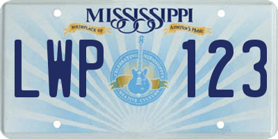 MS license plate LWP123