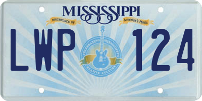 MS license plate LWP124