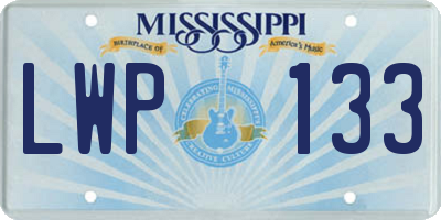MS license plate LWP133