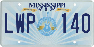 MS license plate LWP140