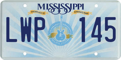 MS license plate LWP145
