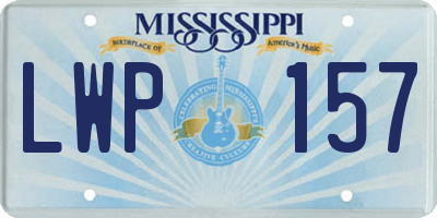 MS license plate LWP157