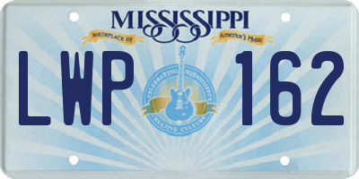 MS license plate LWP162