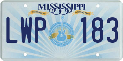 MS license plate LWP183