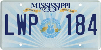 MS license plate LWP184