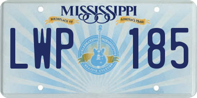 MS license plate LWP185