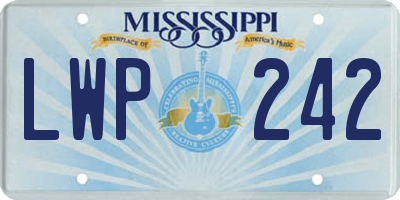 MS license plate LWP242