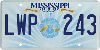 MS license plate LWP243