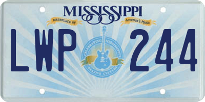 MS license plate LWP244