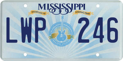 MS license plate LWP246