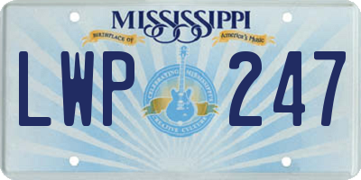 MS license plate LWP247