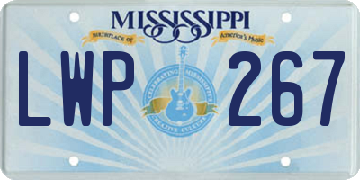MS license plate LWP267