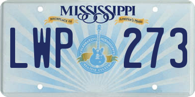 MS license plate LWP273