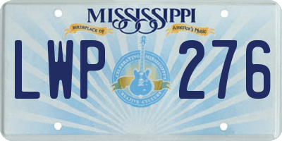 MS license plate LWP276