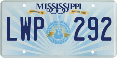MS license plate LWP292