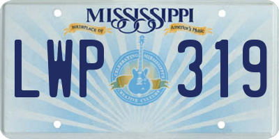 MS license plate LWP319