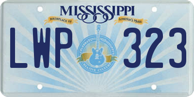 MS license plate LWP323