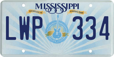 MS license plate LWP334