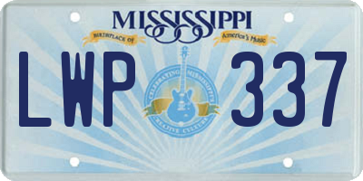 MS license plate LWP337